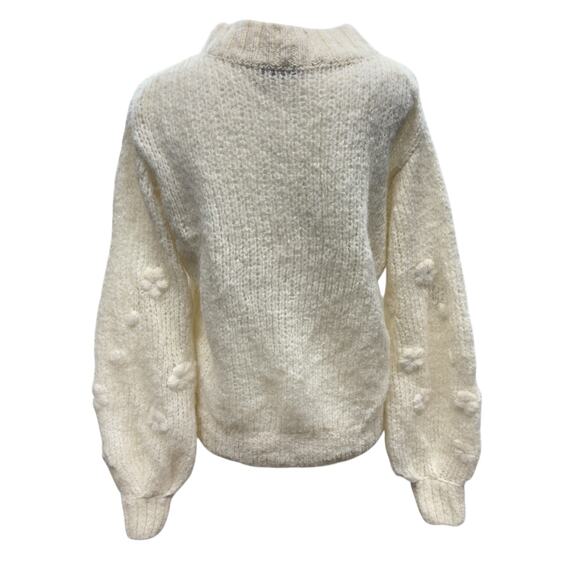 Kensington Prairie Farm Alpaca Pullover Mock Neck Bell Sleeve sweater Size Small - Picture 6 of 10